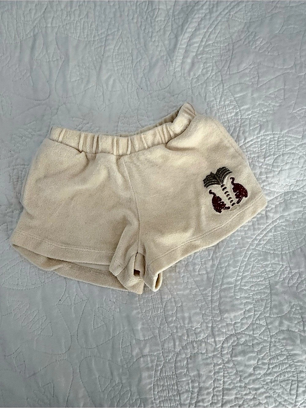 Munster Embroidered Kids Shorts in Cream
